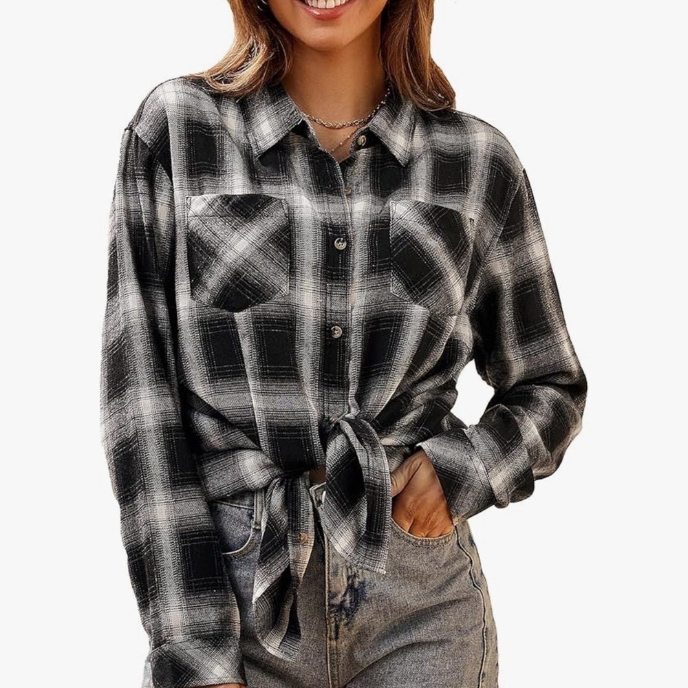 NWOT: Plaid Flannel Shirt - Picture 4 of 4